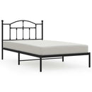 vidaXL fekete fém ágykeret fejtámlával 100 x 200 cm