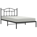 vidaXL fekete fém ágykeret fejtámlával 100 x 200 cm