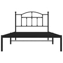 vidaXL fekete fém ágykeret fejtámlával 100 x 200 cm