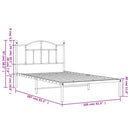 vidaXL fekete fém ágykeret fejtámlával 100 x 200 cm