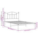 vidaXL fekete fém ágykeret fejtámlával 107 x 203 cm