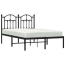 vidaXL fekete fém ágykeret fejtámlával 120 x 190 cm