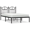 vidaXL fekete fém ágykeret fejtámlával 120 x 200 cm