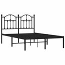 vidaXL fekete fém ágykeret fejtámlával 120 x 200 cm