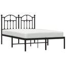 vidaXL fekete fém ágykeret fejtámlával 120 x 200 cm