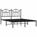 vidaXL fekete fém ágykeret fejtámlával 135 x 190 cm