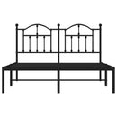 vidaXL fekete fém ágykeret fejtámlával 135 x 190 cm