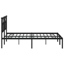 vidaXL fekete fém ágykeret fejtámlával 135 x 190 cm
