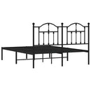 vidaXL fekete fém ágykeret fejtámlával 135 x 190 cm