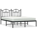 vidaXL fekete fém ágykeret fejtámlával 140 x 190 cm