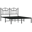 vidaXL fekete fém ágykeret fejtámlával 140 x 190 cm