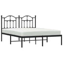 vidaXL fekete fém ágykeret fejtámlával 140 x 190 cm