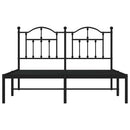 vidaXL fekete fém ágykeret fejtámlával 140 x 190 cm