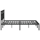 vidaXL fekete fém ágykeret fejtámlával 140 x 190 cm