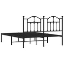 vidaXL fekete fém ágykeret fejtámlával 140 x 190 cm