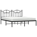 vidaXL fekete fém ágykeret fejtámlával 183 x 213 cm