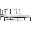 vidaXL fekete fém ágykeret fejtámlával 193 x 203 cm