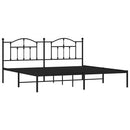 vidaXL fekete fém ágykeret fejtámlával 193 x 203 cm