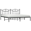 vidaXL fekete fém ágykeret fejtámlával 193 x 203 cm