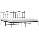 vidaXL fekete fém ágykeret fejtámlával 193 x 203 cm