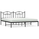 vidaXL fekete fém ágykeret fejtámlával 200 x 200 cm