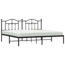 vidaXL fekete fém ágykeret fejtámlával 200 x 200 cm