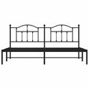 vidaXL fekete fém ágykeret fejtámlával 200 x 200 cm