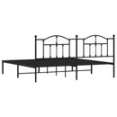 vidaXL fekete fém ágykeret fejtámlával 200 x 200 cm