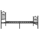 vidaXL fekete fém ágykeret fej- és lábtámlával 75 x 190 cm