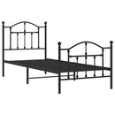 vidaXL fekete fém ágykeret fej- és lábtámlával 80 x 200 cm