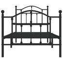 vidaXL fekete fém ágykeret fej- és lábtámlával 80 x 200 cm