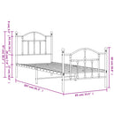vidaXL fekete fém ágykeret fej- és lábtámlával 80 x 200 cm