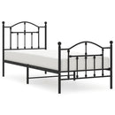 vidaXL fekete fém ágykeret fej- és lábtámlával 90 x 190 cm