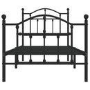vidaXL fekete fém ágykeret fej- és lábtámlával 90 x 190 cm