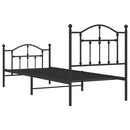vidaXL fekete fém ágykeret fej- és lábtámlával 90 x 190 cm