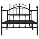 vidaXL fekete fém ágykeret fej- és lábtámlával 90 x 200 cm