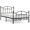 vidaXL fekete fém ágykeret fej- és lábtámlával 100 x 190 cm