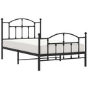 vidaXL fekete fém ágykeret fej- és lábtámlával 100 x 190 cm