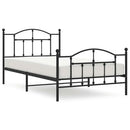 vidaXL fekete fém ágykeret fej- és lábtámlával 100 x 200 cm