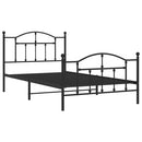 vidaXL fekete fém ágykeret fej- és lábtámlával 100 x 200 cm