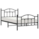 vidaXL fekete fém ágykeret fej- és lábtámlával 100 x 200 cm