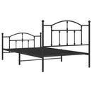 vidaXL fekete fém ágykeret fej- és lábtámlával 100 x 200 cm