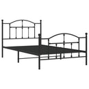 vidaXL fekete fém ágykeret fej- és lábtámlával 107 x 203 cm