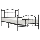 vidaXL fekete fém ágykeret fej- és lábtámlával 107 x 203 cm