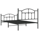 vidaXL fekete fém ágykeret fej- és lábtámlával 107 x 203 cm