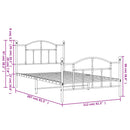 vidaXL fekete fém ágykeret fej- és lábtámlával 107 x 203 cm