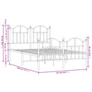 vidaXL fekete fém ágykeret fej- és lábtámlával 120 x 190 cm