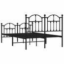 vidaXL fekete fém ágykeret fej- és lábtámlával 120 x 200 cm