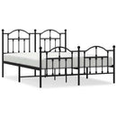 vidaXL fekete fém ágykeret fej- és lábtámlával 135 x 190 cm