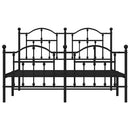 vidaXL fekete fém ágykeret fej- és lábtámlával 135 x 190 cm
